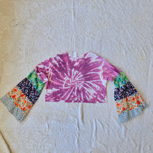 Load image into Gallery viewer, June Rock n Roll Babe Upcycles Tshirt Boho Sleeves One of a Kind