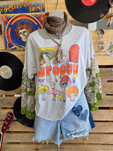 Load image into Gallery viewer, Groovy Mushroom Upcycled Long Sleeve Tee – One of a Kind
