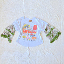 Load image into Gallery viewer, Groovy Mushroom Upcycled Long Sleeve Tee – One of a Kind
