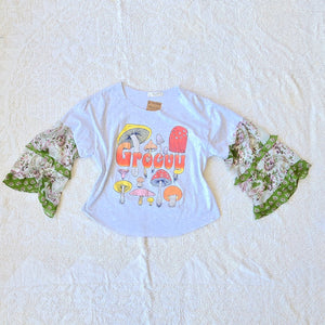 Groovy Mushroom Upcycled Long Sleeve Tee – One of a Kind