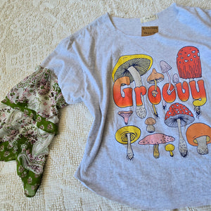 Groovy Mushroom Upcycled Long Sleeve Tee – One of a Kind