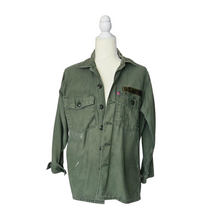 Load image into Gallery viewer, Vintage military jacket upcycled ransom note
