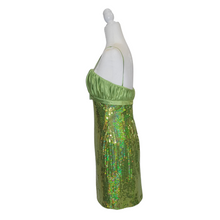 Load image into Gallery viewer, Lime Green Sequin Mini Dress sz8
