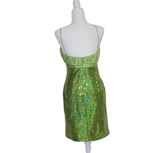 Lime Green Sequin Mini Dress sz8