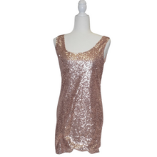 Load image into Gallery viewer, Champaign Sequin Mini Dress Size L
